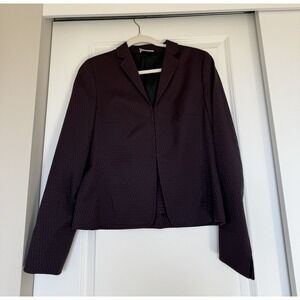 Akris Punto - Dark Purple Polka Dot Blazer Size 8 Classic Luxury‎